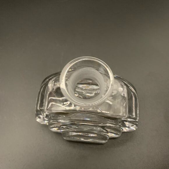 Collezione Glass Line Italy Art Deco Style Genuine Lead Crystal Bottle Pink Lid - Picture 7 of 11